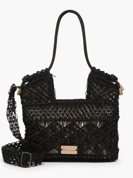 Braided Jute Tanaisie Shoulder Bag Woomen Black tanaisie WTAN09